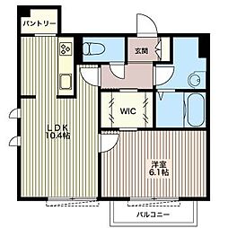 ボヌール北沢 1LDKの間取図画像