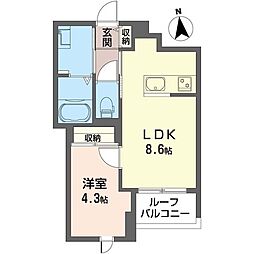 ロータス下北沢 1LDKの間取図画像