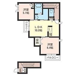 SunnyCourt 2LDKの間取図画像