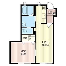 プレジール 1LDKの間取図画像