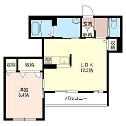 メゾン・ド・ソレイユ 1LDKの間取図画像