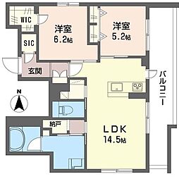 プレミアス ヘイマ 2LDKの間取図画像