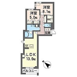 クアドリフォリオ浦和美園 2LDKの間取図画像