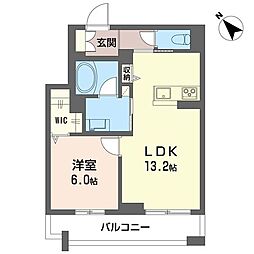 アベニールテラス浦和美園 1LDKの間取図画像