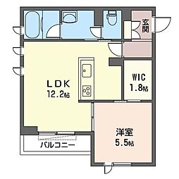 アルカディア美園 1LDKの間取図画像