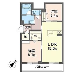 WithPlus浦和美園EastA 2LDKの間取図画像