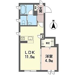 ニュートーム87 1LDKの間取図画像