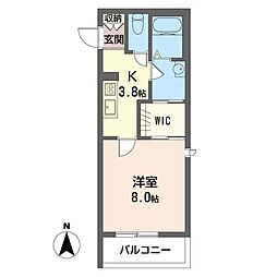 ラカーサフェリーチェ 1Kの間取図画像