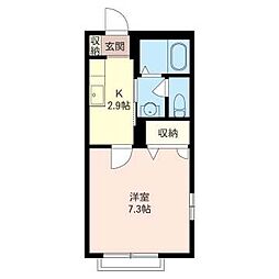 メープルパレス 1Kの間取図画像