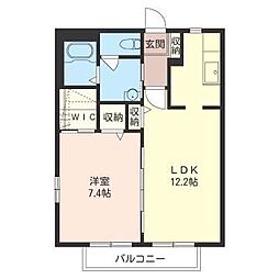 フレグランス吉川 1LDKの間取図画像