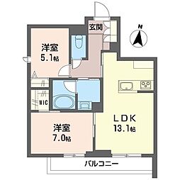 リージェンシー 2LDKの間取図画像