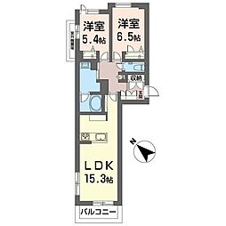 シャーメゾン ハレ 2LDKの間取図画像