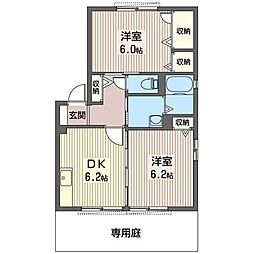ウル・アビタシオンA 2DKの間取図画像