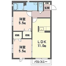 ワイズB 2LDKの間取図画像