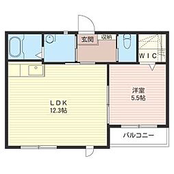 ニコ・アベニューA 1LDKの間取図画像