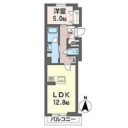 メゾン ド ファベル 1LDKの間取図画像