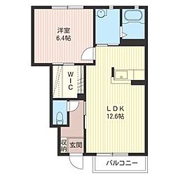 ケイズリンク美原C 1LDKの間取図画像