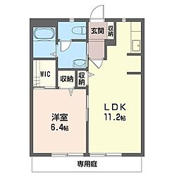 ディア・ワンA 1LDKの間取図画像