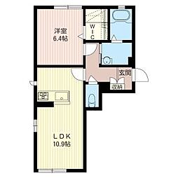 クレインヒルズ2 1LDKの間取図画像