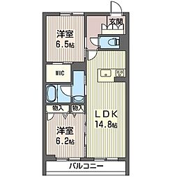 FREEDEN和興3 2LDKの間取図画像