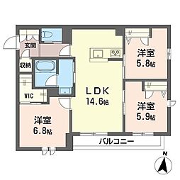 メゾン ド ソラーナ 3LDKの間取図画像