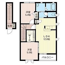 ゴールドクレスト 2LDKの間取図画像