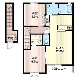 レジデンスユーロフィアット 2LDKの間取図画像