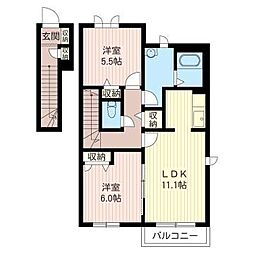 ベルタエリーゼ 2LDKの間取図画像