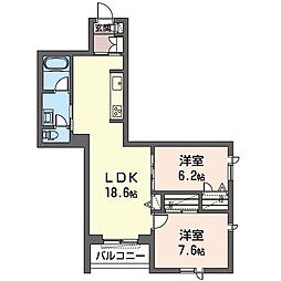 仮)レスペディーザ公津の杜 2LDKの間取図画像