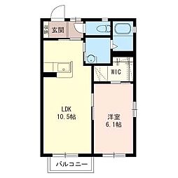パストラルコート7 1LDKの間取図画像