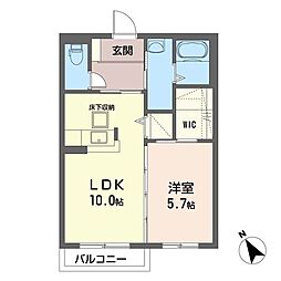 ディアーナA 1LDKの間取図画像
