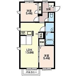 ラルフ 2LDKの間取図画像