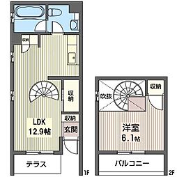 メゾンラフィット 1LDKの間取図画像