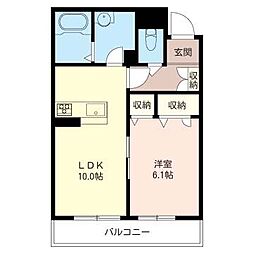 カフーラヴィータ 1LDKの間取図画像