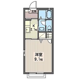 セピアコートK 1Kの間取図画像