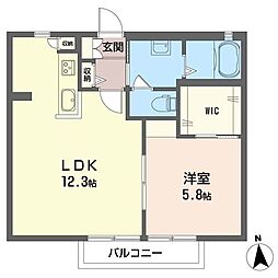 メビュース駅東通り2 1LDKの間取図画像