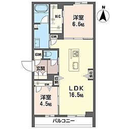 プリムローズ 2LDKの間取図画像