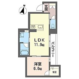 アルプ・フーベル 1LDKの間取図画像