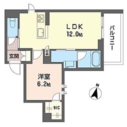 アルプ・フーベル 1LDKの間取図画像