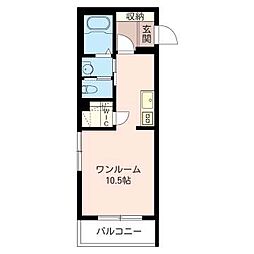 サニータカセイ ワンルームの間取図画像