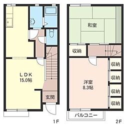 メゾネット香川 2LDKの間取図画像
