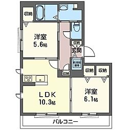 SurfersMayfair1 2LDKの間取図画像