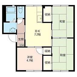 クレセントハイツ・フタミ 3DKの間取図画像