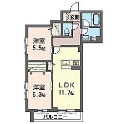 間取図画像 2LDK