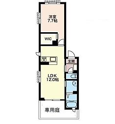 クレセント・アール 1LDKの間取図画像