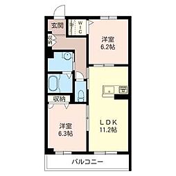 フェリーチェ 2LDKの間取図画像