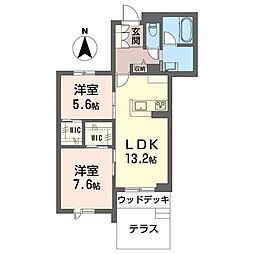 シャーメゾン ヴィータ 2LDKの間取図画像