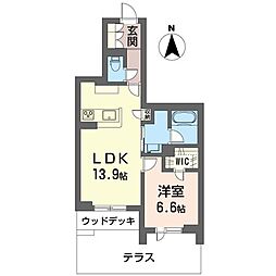 シャーメゾン ヴィータ 1LDKの間取図画像