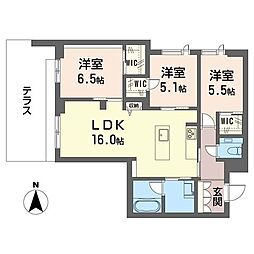 シャーメゾン ヴィータ 3LDKの間取図画像