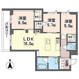 シャーメゾン ヴィータ 3LDKの間取図画像